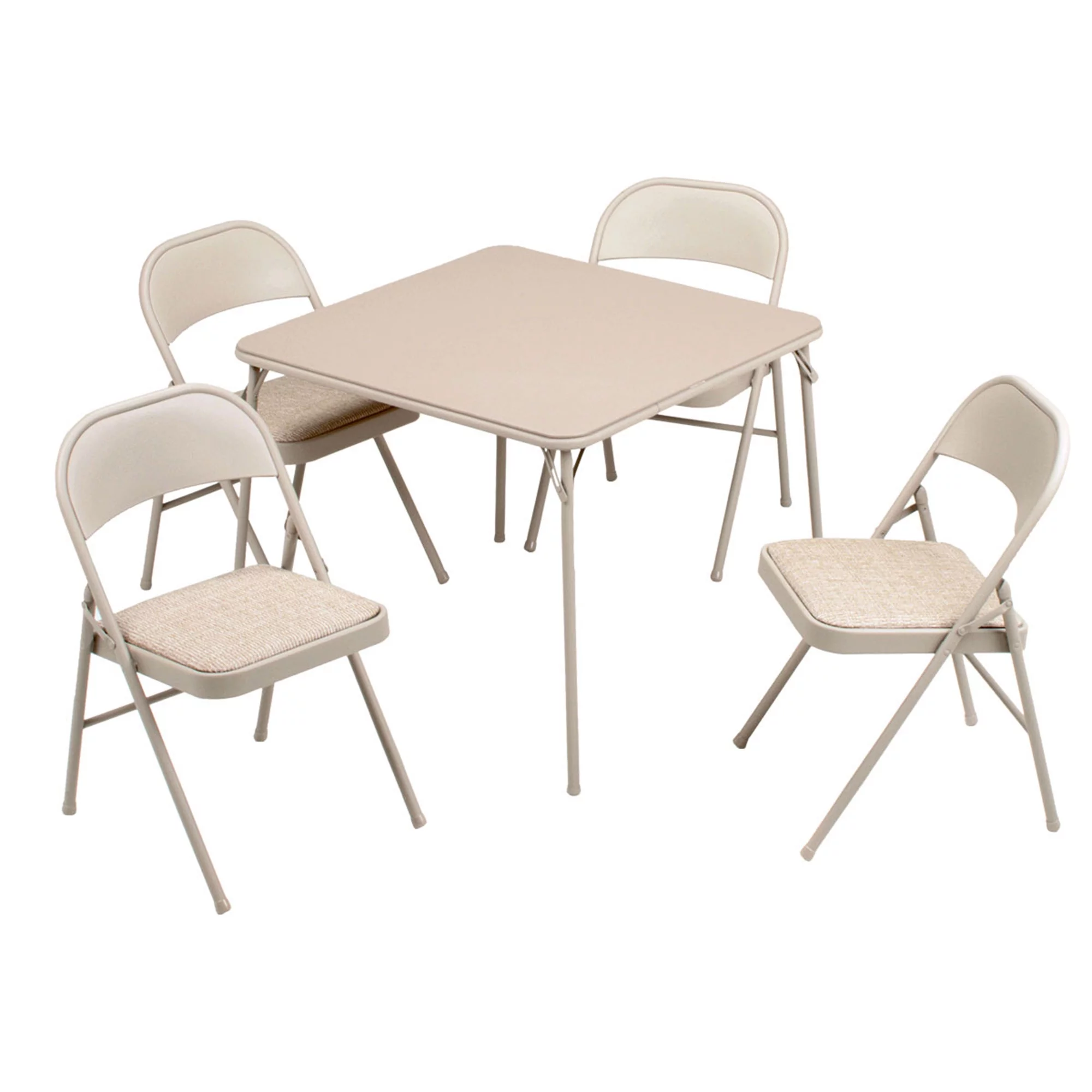 MECO Sudden Comfort 5 Piece 34x34 Card Table and 4 Chairs Folding Furniture Set - Radiant Selections