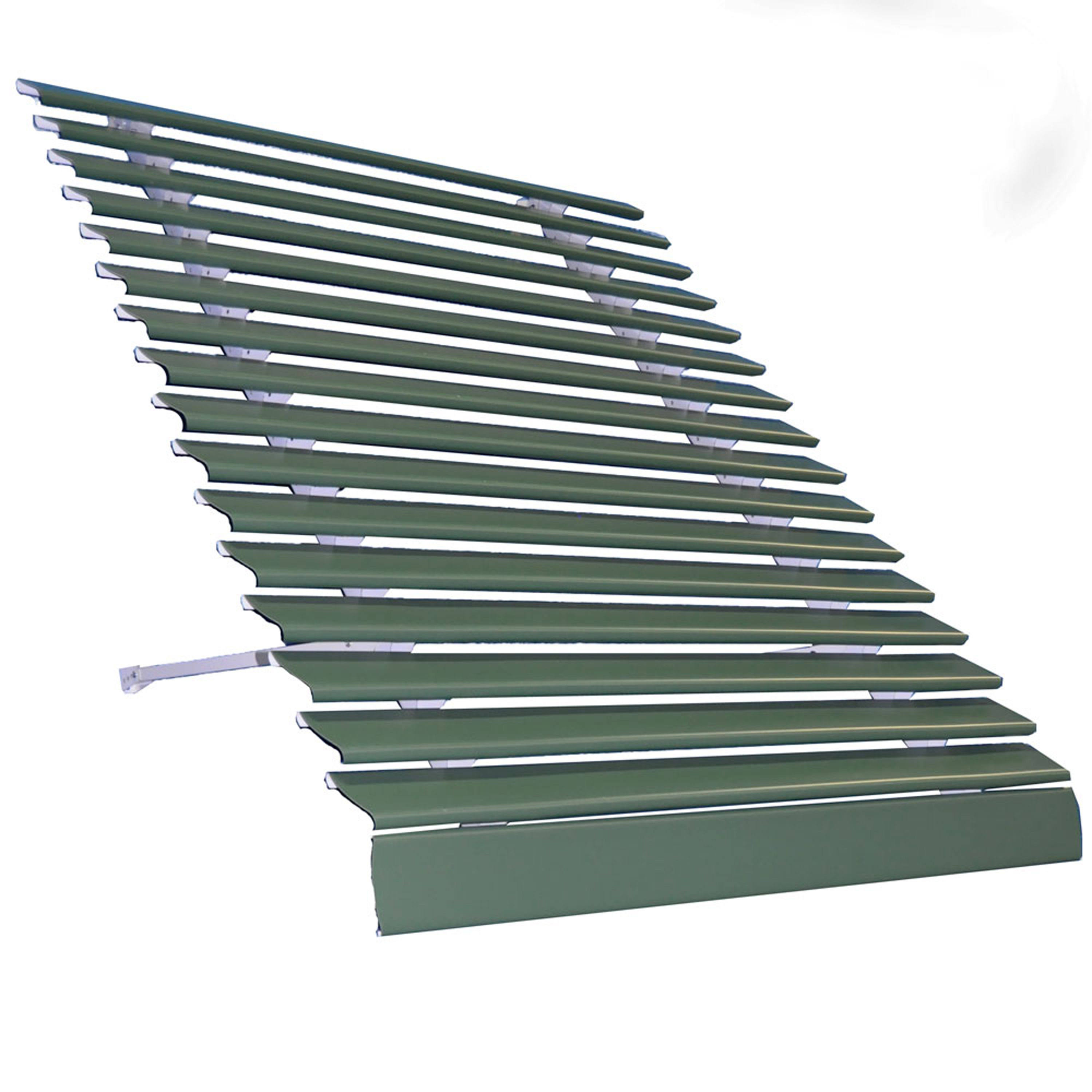 Americana Building Products Aluma Vue 36-in Wide x 25-in Projection Hunter Green Solid Fixed Window Awning | AVU2536H