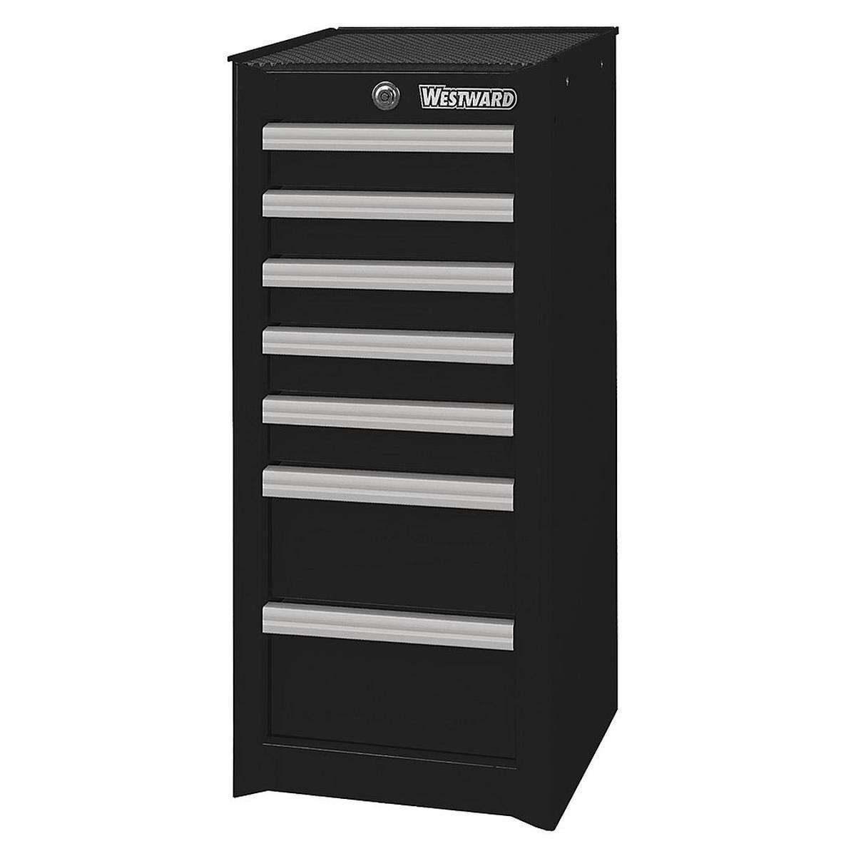 15-1/2x22 Side Cabinet, 7 Drawers, Black Westward 32H865