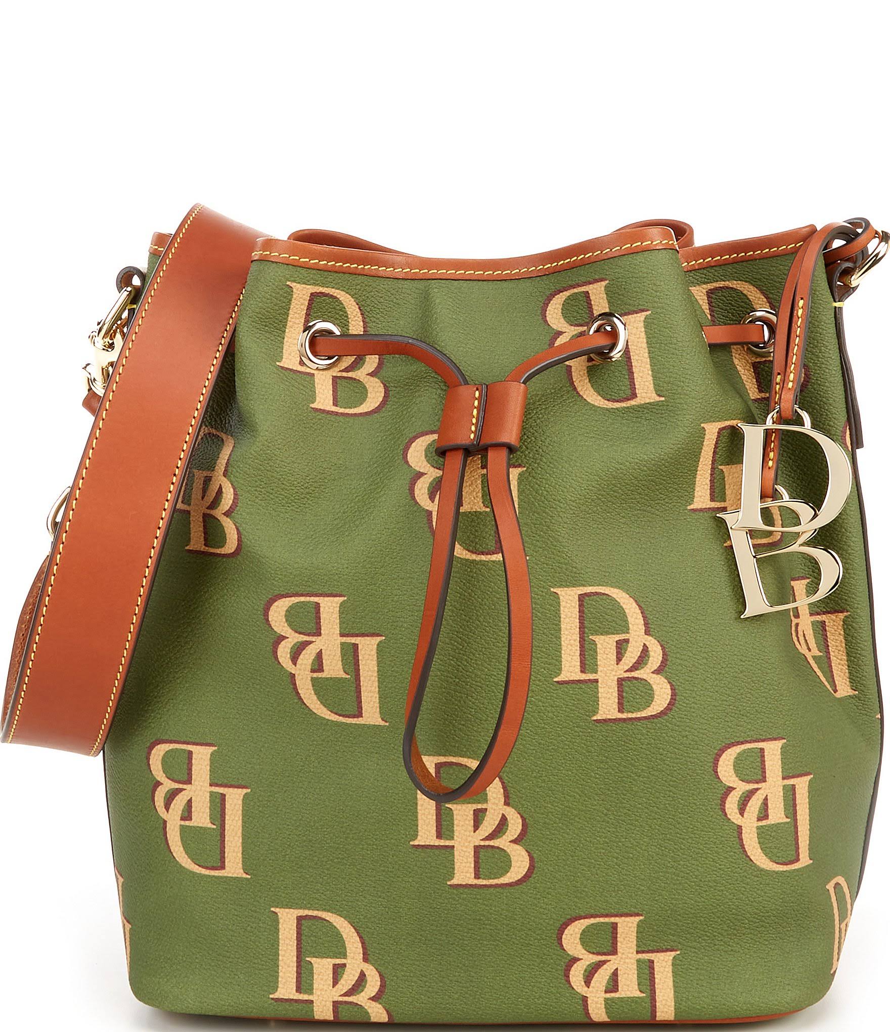 Dooney Bourke Monogrammed Collection Drawstring Bucket Bag - Avocado