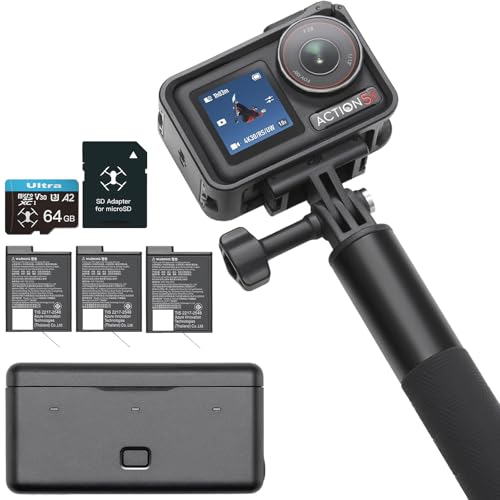 DJI Osmo Action 5 Pro Adventure Combo, with 64GB microSDXC Card - Waterproof Action Camera with 1/1.3" Sensor, 4K/120fps Video
