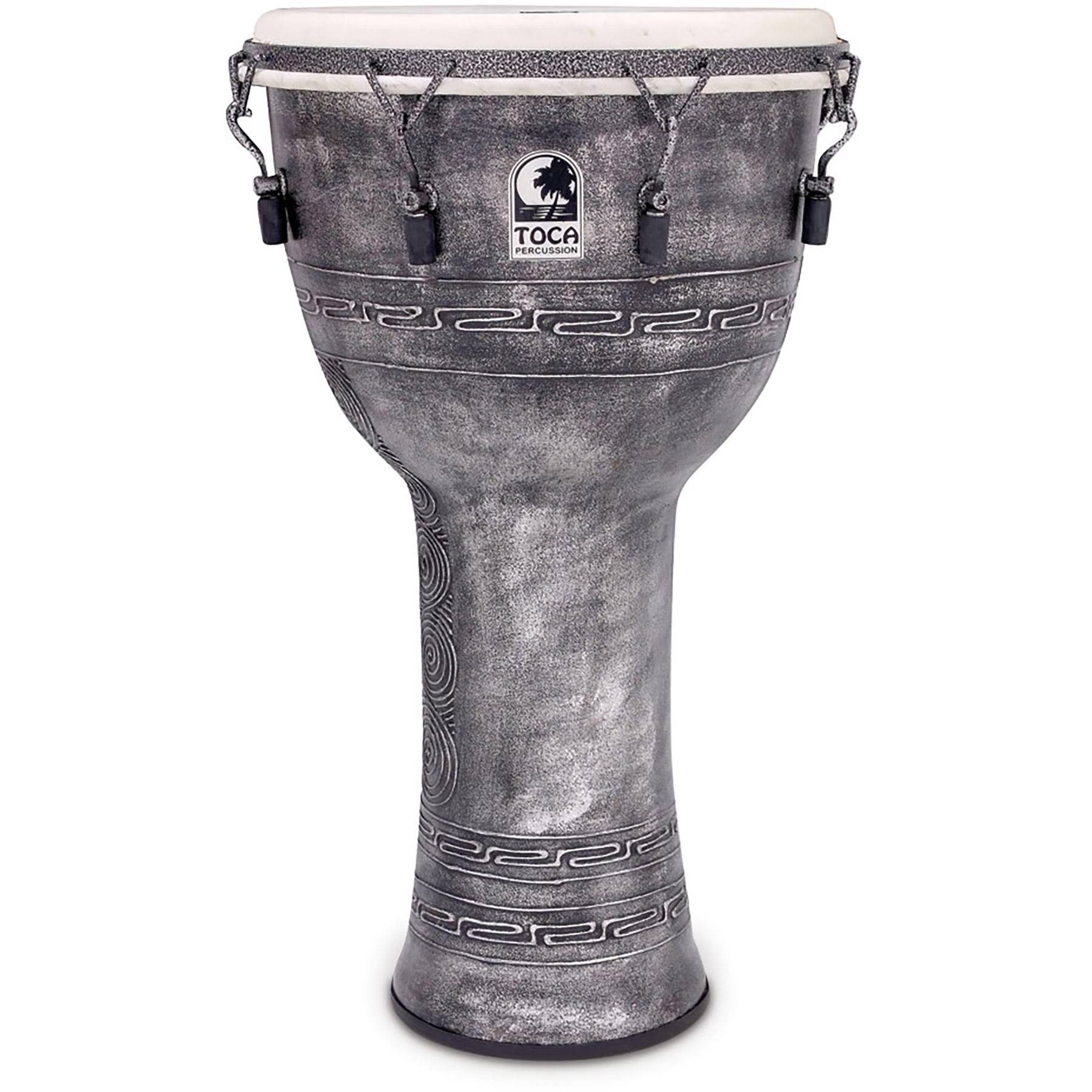 Toca Freestyle Antique-Finish Djembe 14 in. Silver