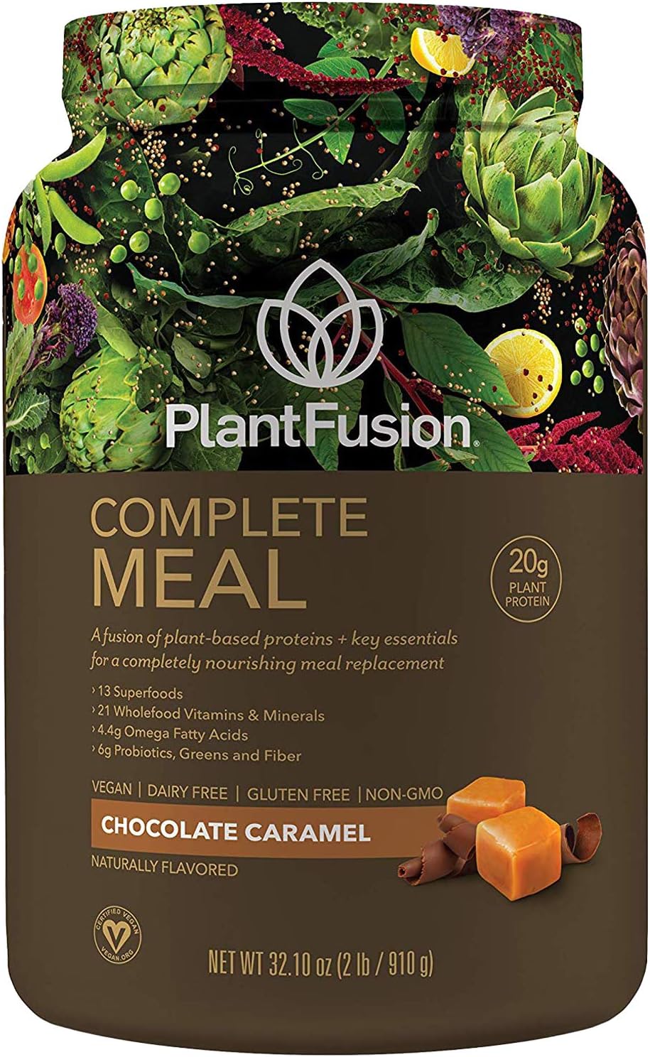 PlantFusion Complete Meal All Plant Based Pea Protein Powder |Meal Replacement Shake , 31.75 Ounce Pack of 2
