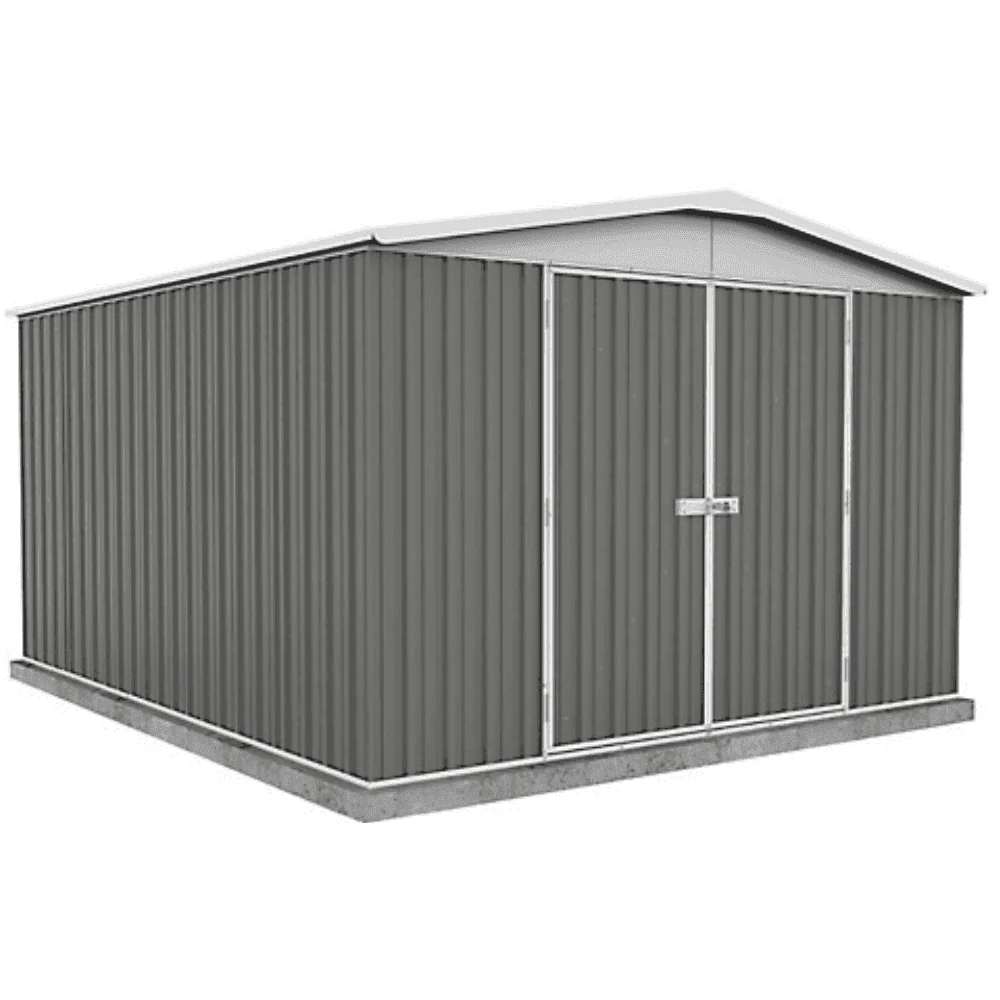 Veikous 10 ft. W x 12 ft. D Outdoor Metal Storage Shed in Gray (120 sq. ft.)