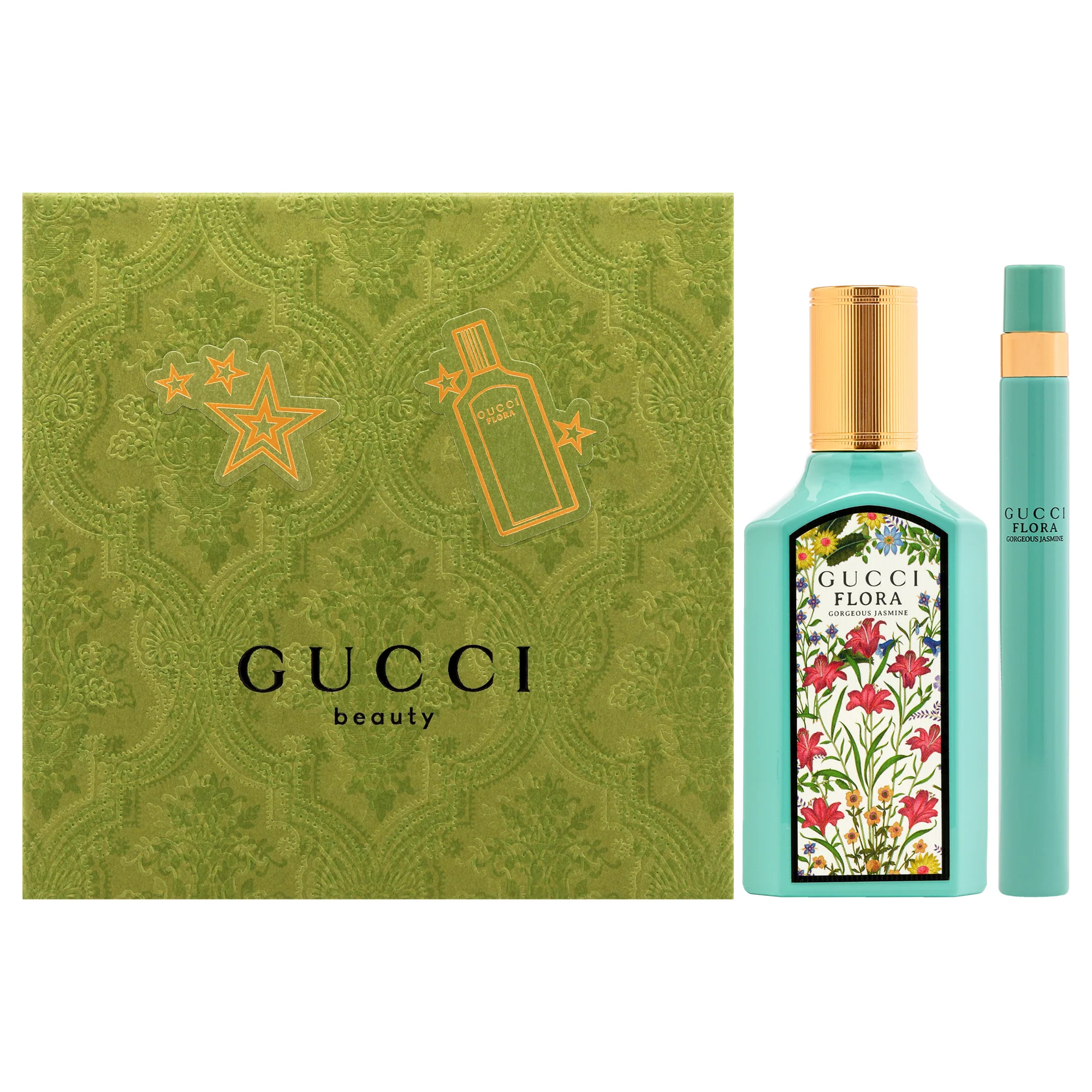 Flora Gorgeous Jasmine by Gucci for Women - 2 Pc Gift Set 1.6oz EDP Spray, 0.33oz EDP Spray