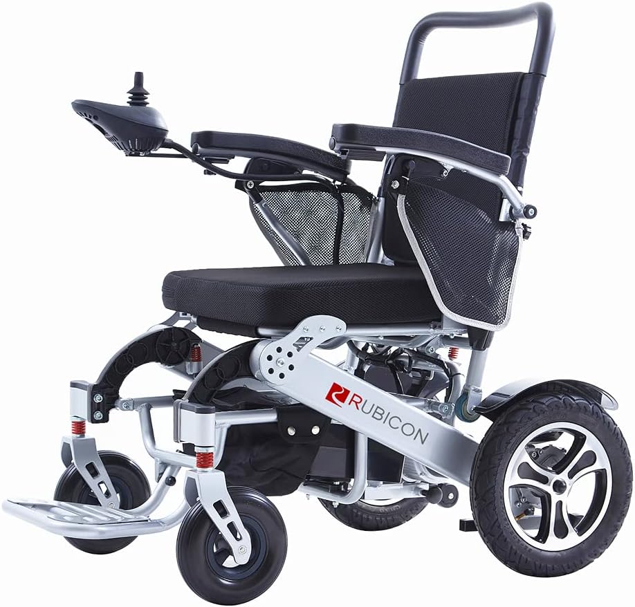Rubicon DX17 Automatic Foldable Electric Wheelchairs for Adults - Deluxe One Click Fold and Unfold - Super Horse Power (600W Motor Power)