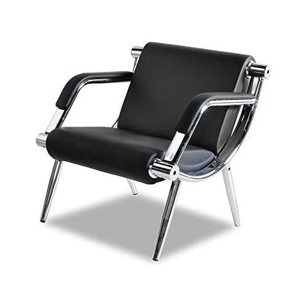 2Pcs Black PU Leather Office Reception Chair Waiting Room Visitor Guest Sofa Seat