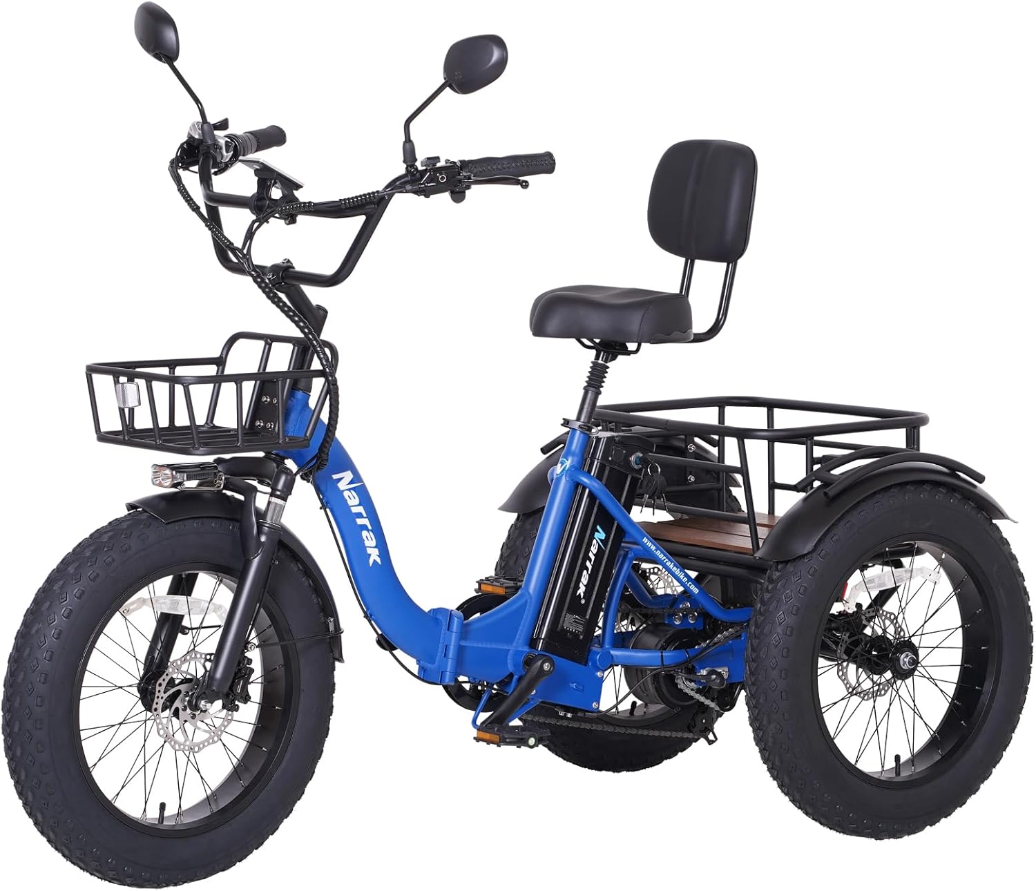Electric Tricycle for Adults, 750W(Peak 1350W), 48V13Ah Ebike, 20"x4.0" Aluminum Folding Fat Tire 3 Wheel Electric Trike, Max 20MPH Hydraulic Brake