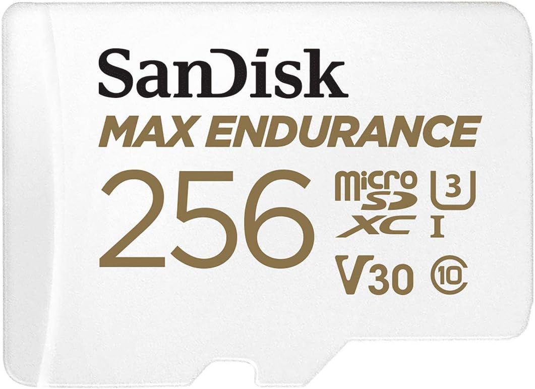 SanDisk 256GB MAX Endurance microSDXC Card with Adapter for Home Security Cameras and Dash cams - C10, U3, V30, 4K UHD, Micro SD Card