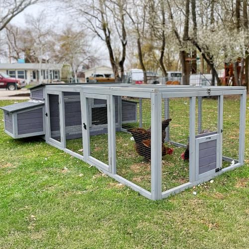 Aivituvin 103" Large Chicken Coop with Spacious Run Outdoor Hen House Duck Cage for 4-6 Chickens