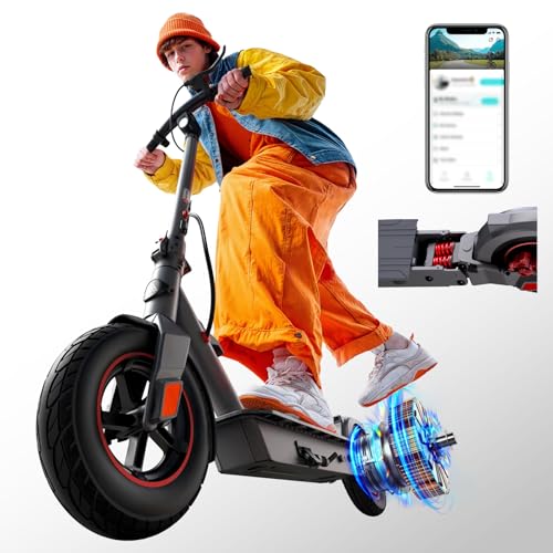 TST Electric Scooter for Adults, 19/20 Mph Top Speed, 20/30 Miles Range, Off Road Electric Scooter with Dual Suspension