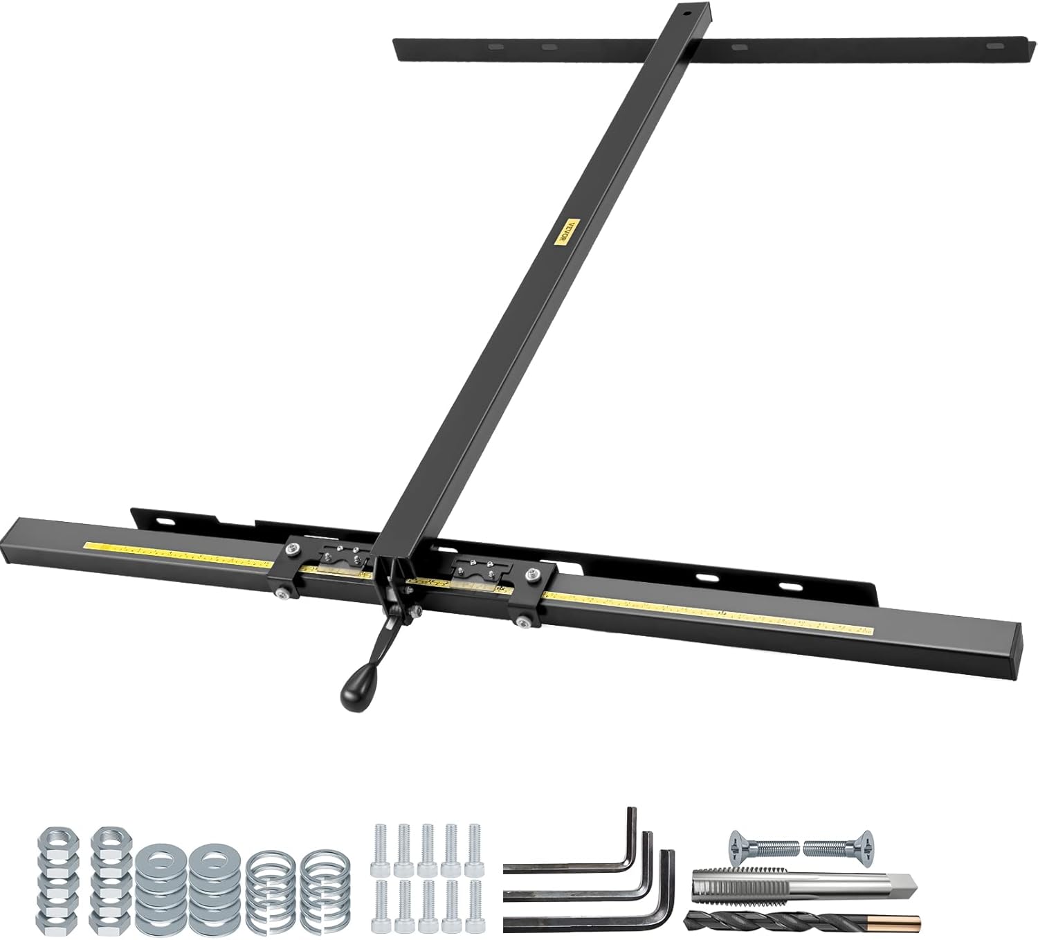 VEVOR Table Saw Fence System, 37×57 Classic Table Saw Fence Rail, Metric/Imperial Scale, Adjustable Hole Saw Fence System