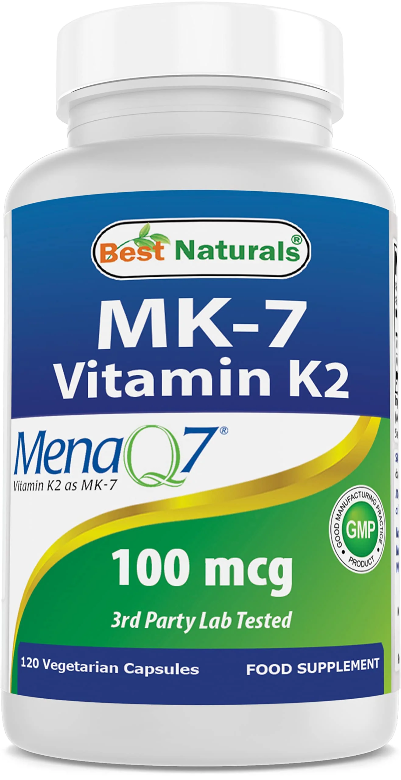 Best Naturals MK-7 Vitamin K2 100 mcg 120 Vcaps - Kansas Nuitrition - HNZSDS