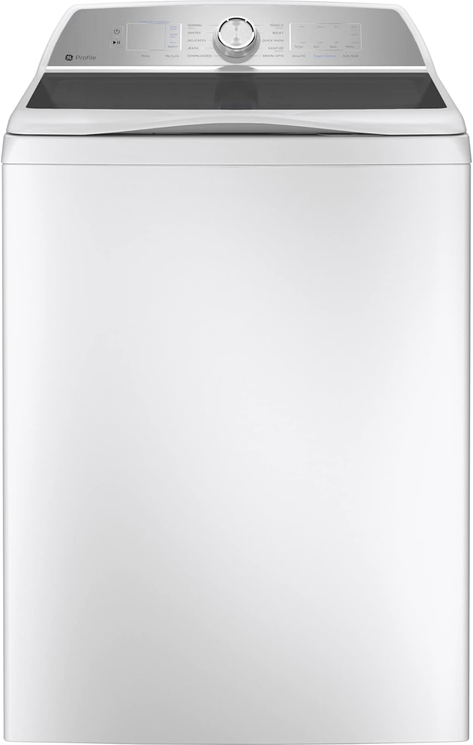 GE Profile PTW605BSRWS 4.9 Cu. Ft. White Washer with Smarter Wash Technology and FlexDispense - Smart Home Appliances