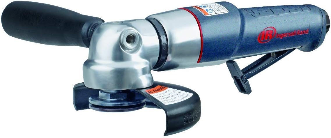 Ingersoll Rand 3445MAX Air Grinder – 4 1/2" Wheel, Right Angle, Ergonomic Grip, 0.88 and 12,000 RPM Motor for Tough Material Removal, Grey