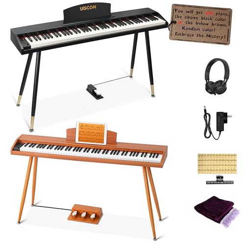 Digital Piano Keyboard for Beginners,Full Size 88 Key Semi-Weighted Keyboard Electric Piano with Stand,Power Adapter,Sheet Music Stand,Pedal
