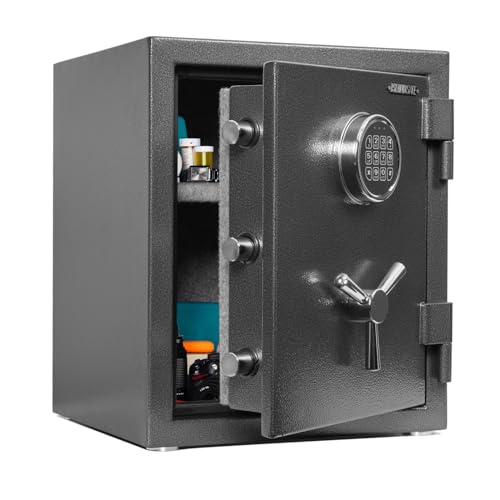 1200°F 30 Minutes Fireproof and Waterproof Safe Box, Digital Fire Proof Safe with 3 Spoke Detachable Handle
