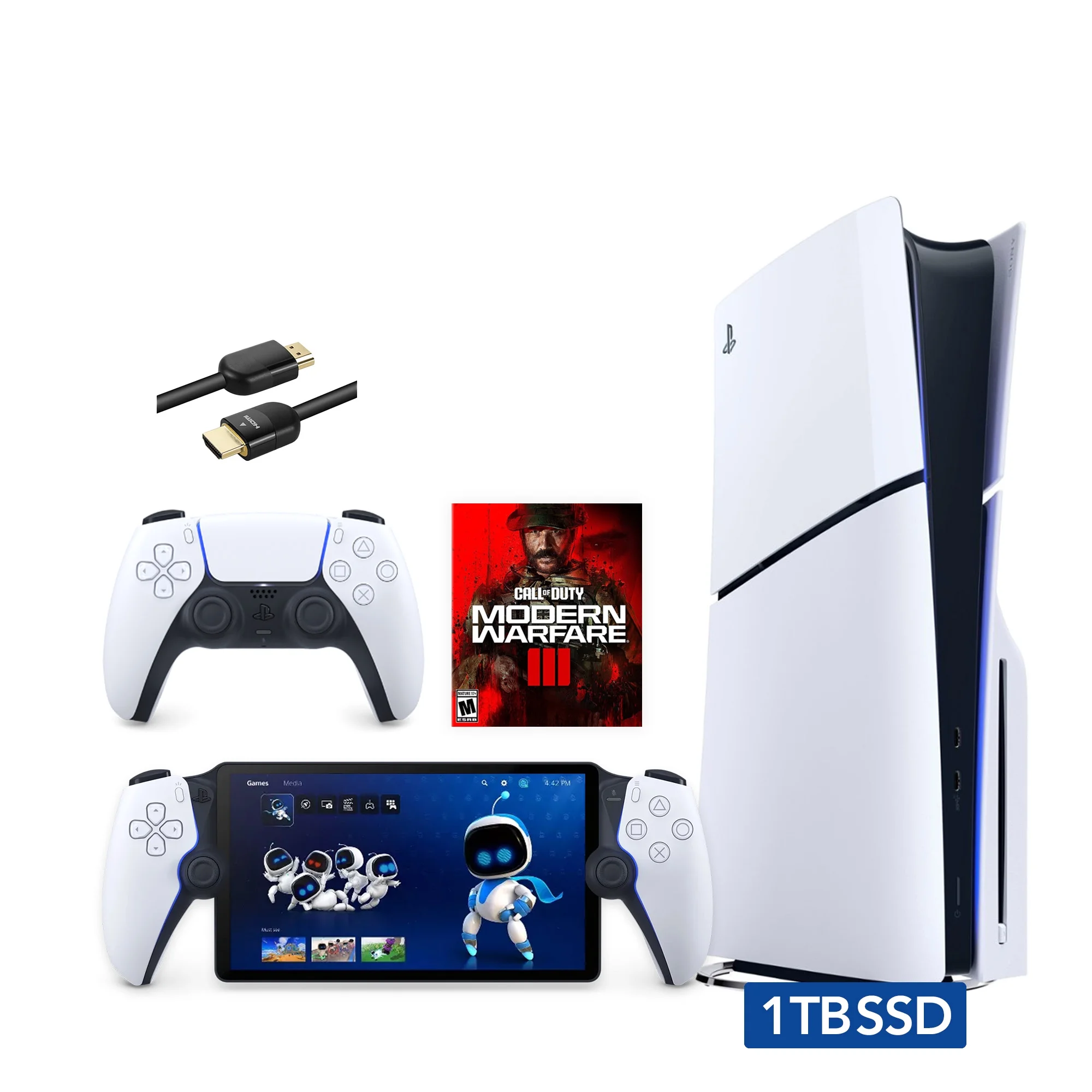 2023 New PlayStation 5 Slim Disc Edition Call of Duty Modern Warfare III Bundle with Portal Remote Player and Mytrix 8K HDMI Ultra High Speed Cable