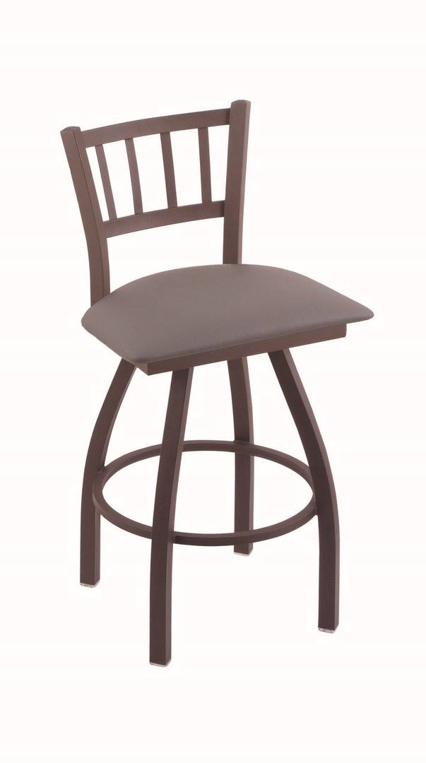 Holland Bar Stool XL 810 Contessa Bronze Swivel Stool with 25x22 Allante Medium Grey Seat