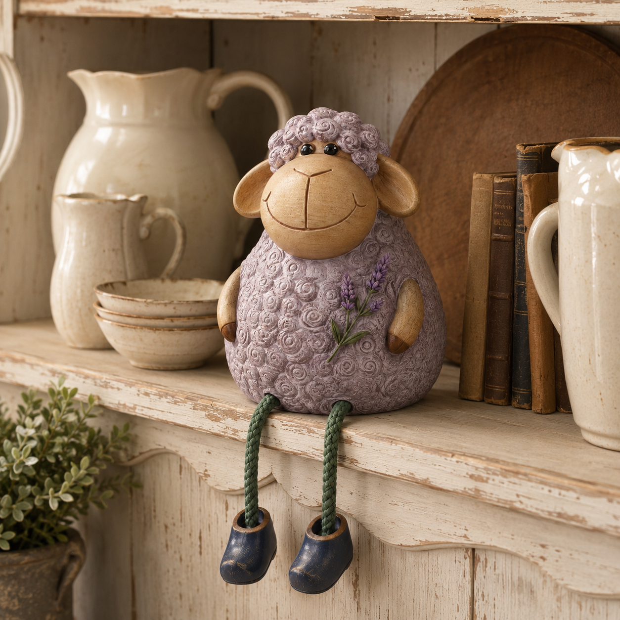Lavender Meadow Sheep Shelf Sitter