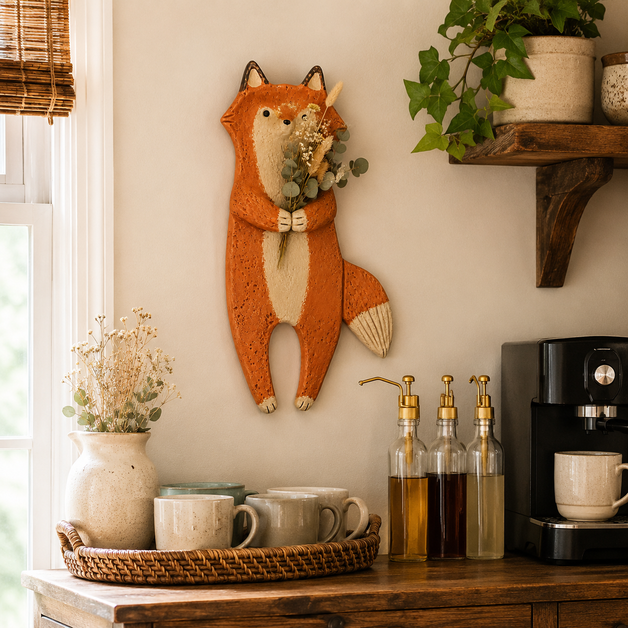 Country-style animal-shaped wall flower vase