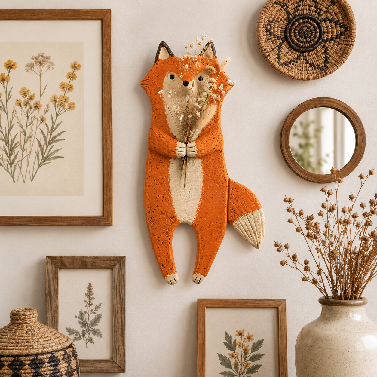 Country-style animal-shaped wall flower vase
