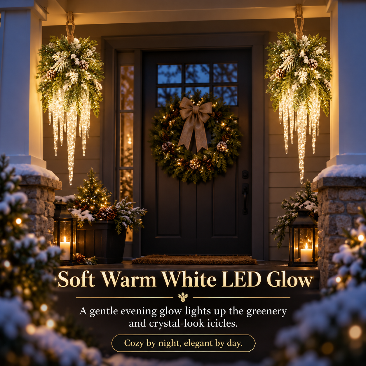 Battery operated hanging icicle decor