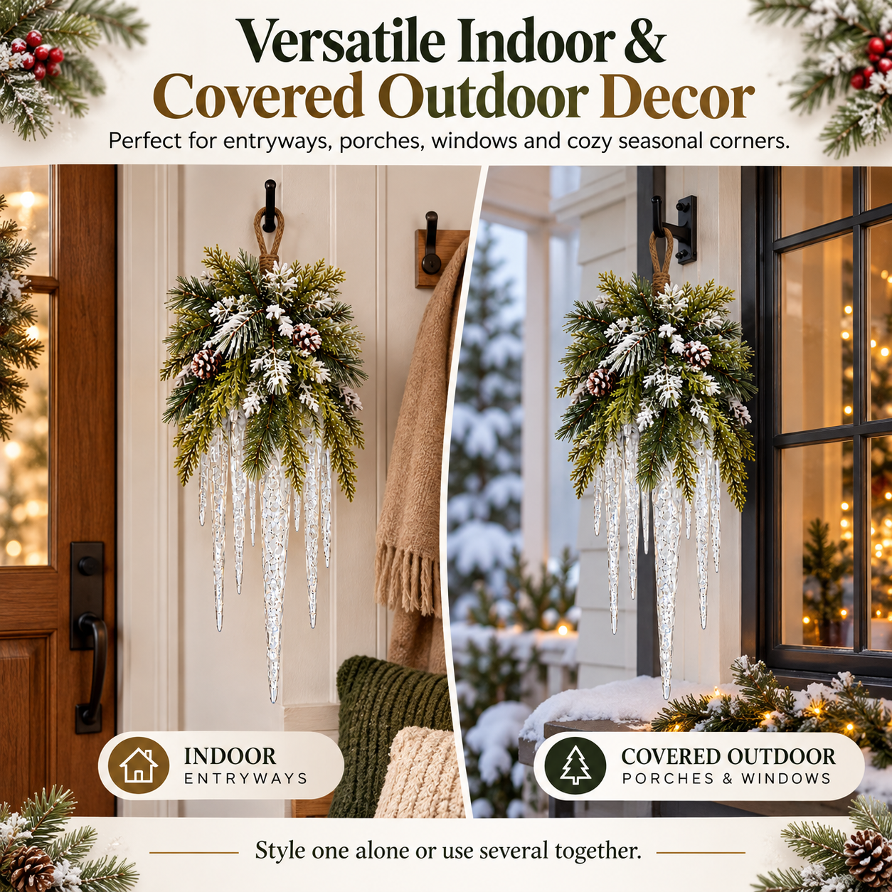 Timer function Christmas icicle decor