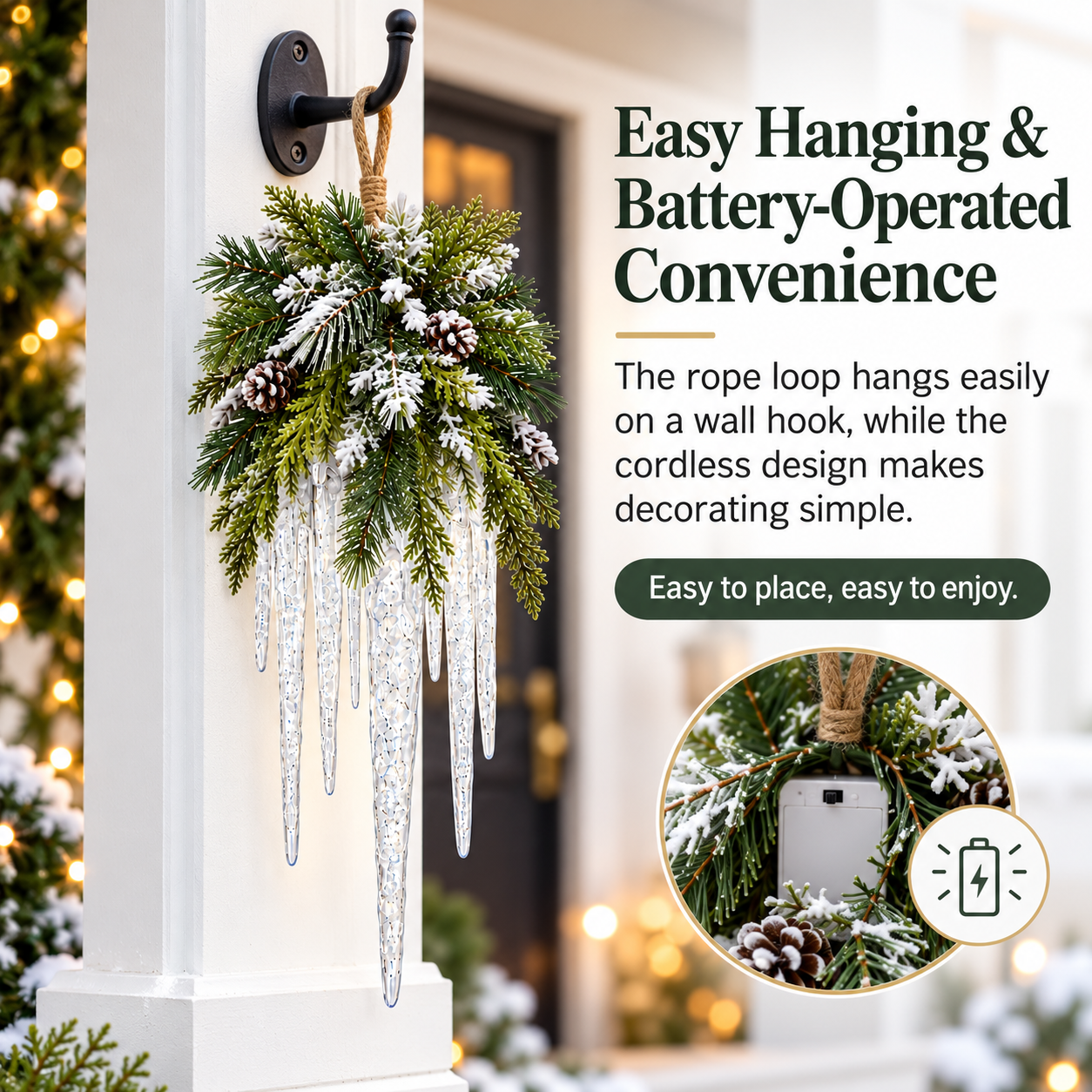 Rustic winter Christmas hanging decor