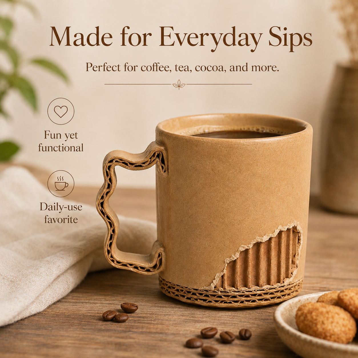 Corrugated Cardboard Mug (with stainless steel liner)