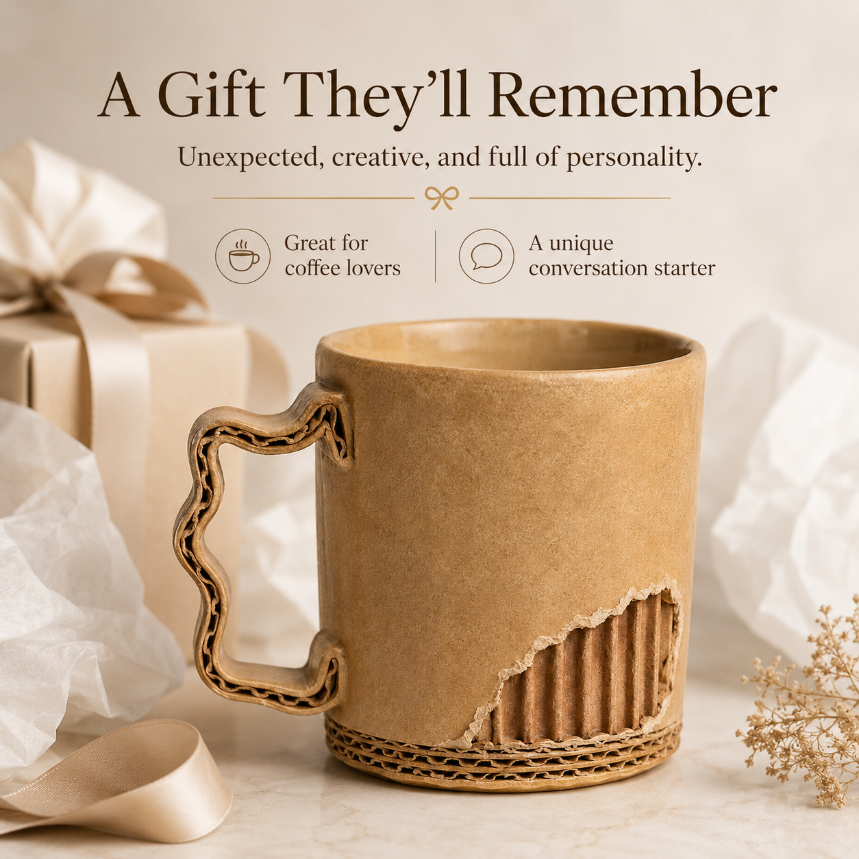Corrugated Cardboard Mug (with stainless steel liner)