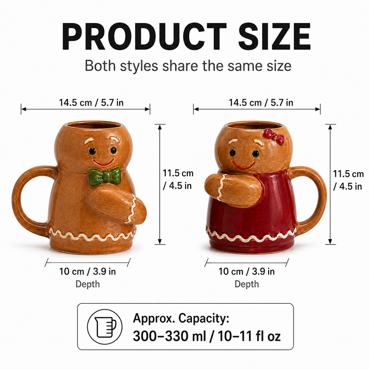 Christmas Gingerbread Man Shaped Mug