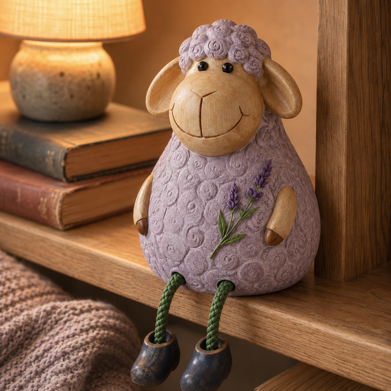 Lavender Meadow Sheep Shelf Sitter
