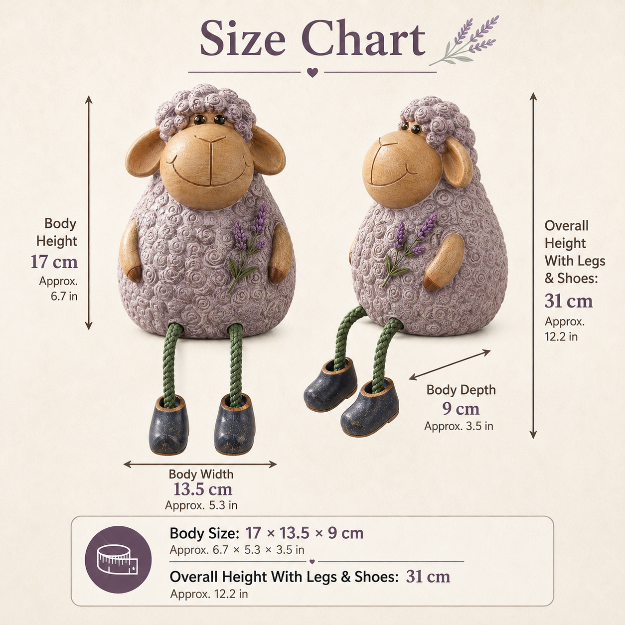 Lavender Meadow Sheep Shelf Sitter