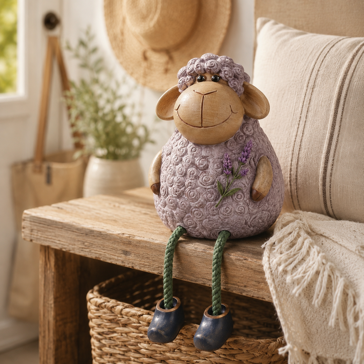 Lavender Meadow Sheep Shelf Sitter