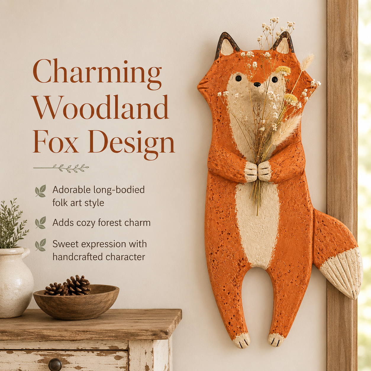 Country-style animal-shaped wall flower vase