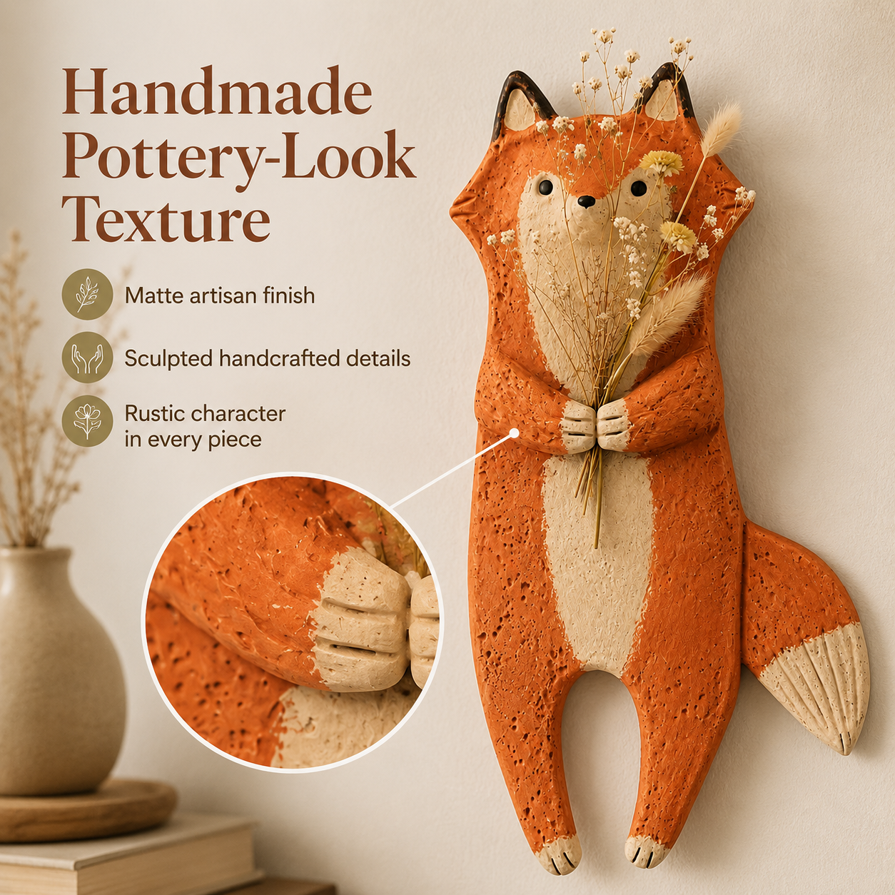 Country-style animal-shaped wall flower vase