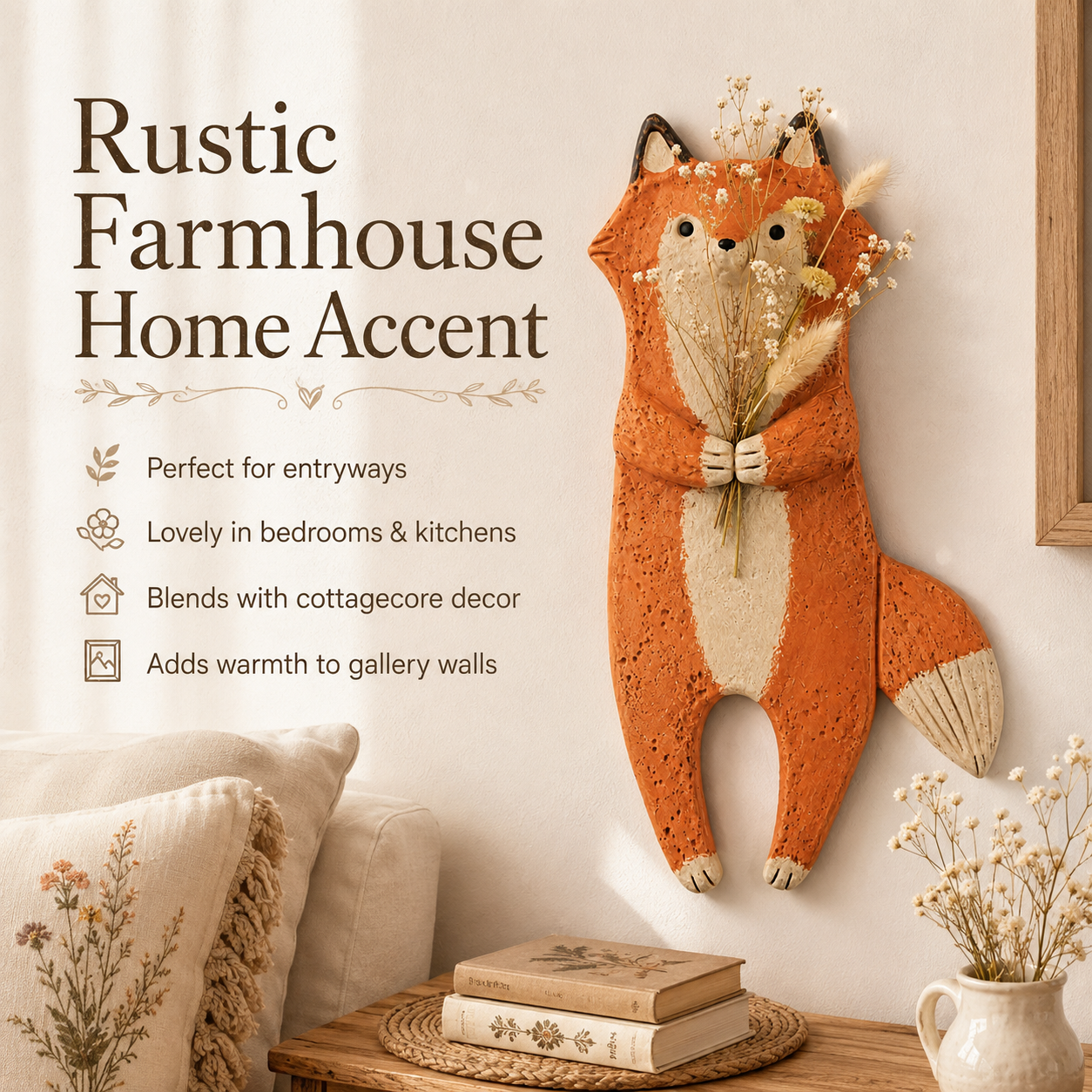 Country-style animal-shaped wall flower vase