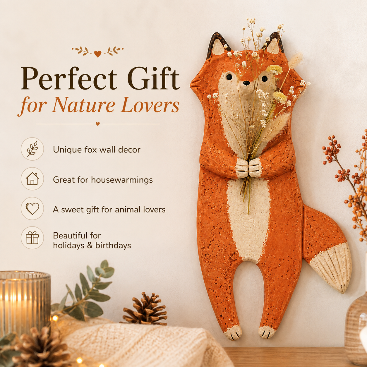 Country-style animal-shaped wall flower vase