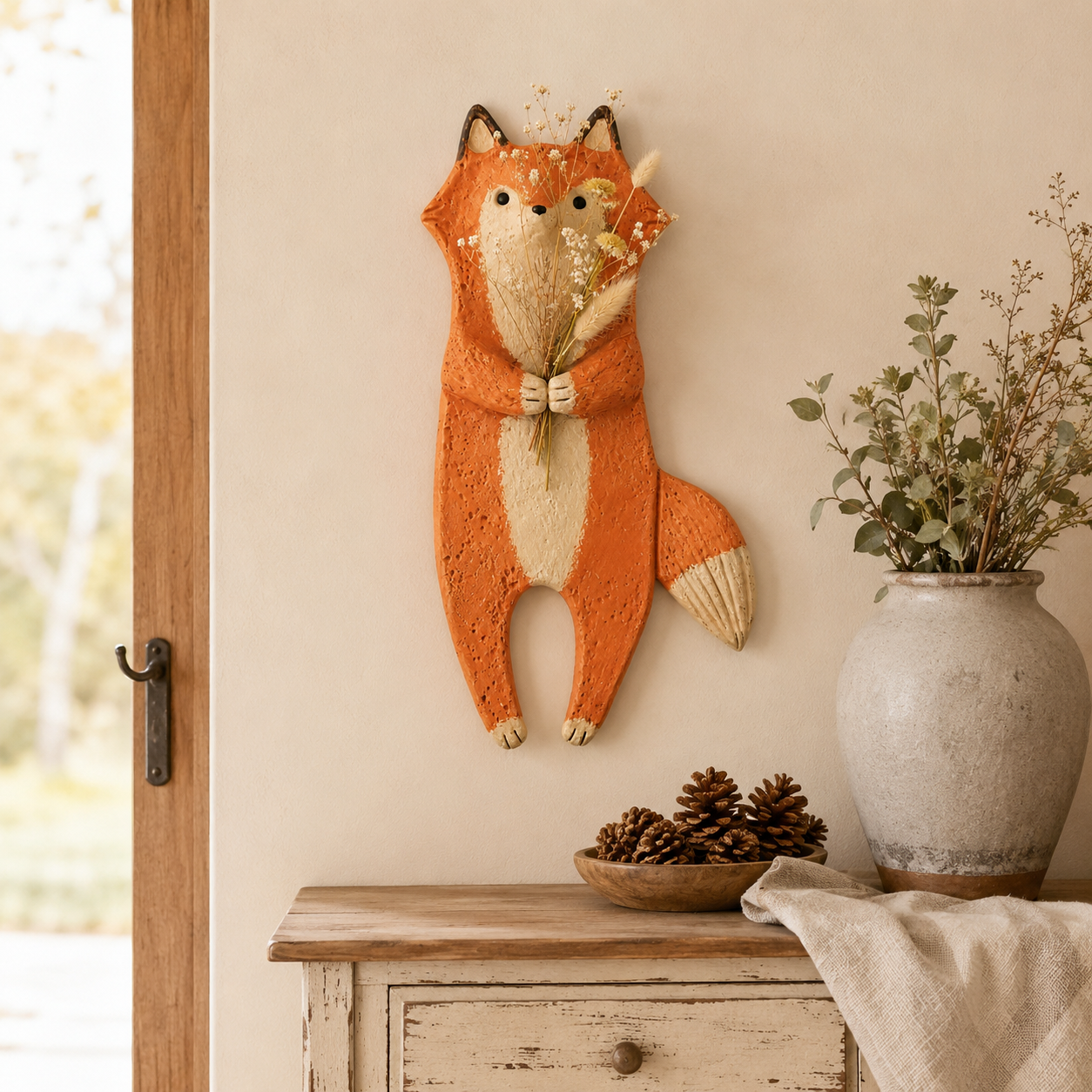Country-style animal-shaped wall flower vase