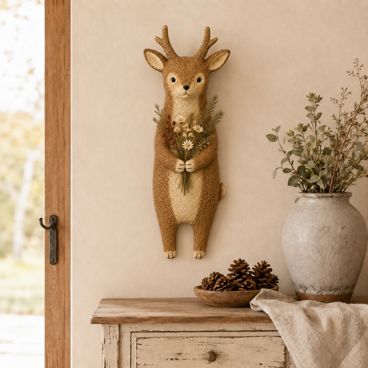 Country-style animal-shaped wall flower vase