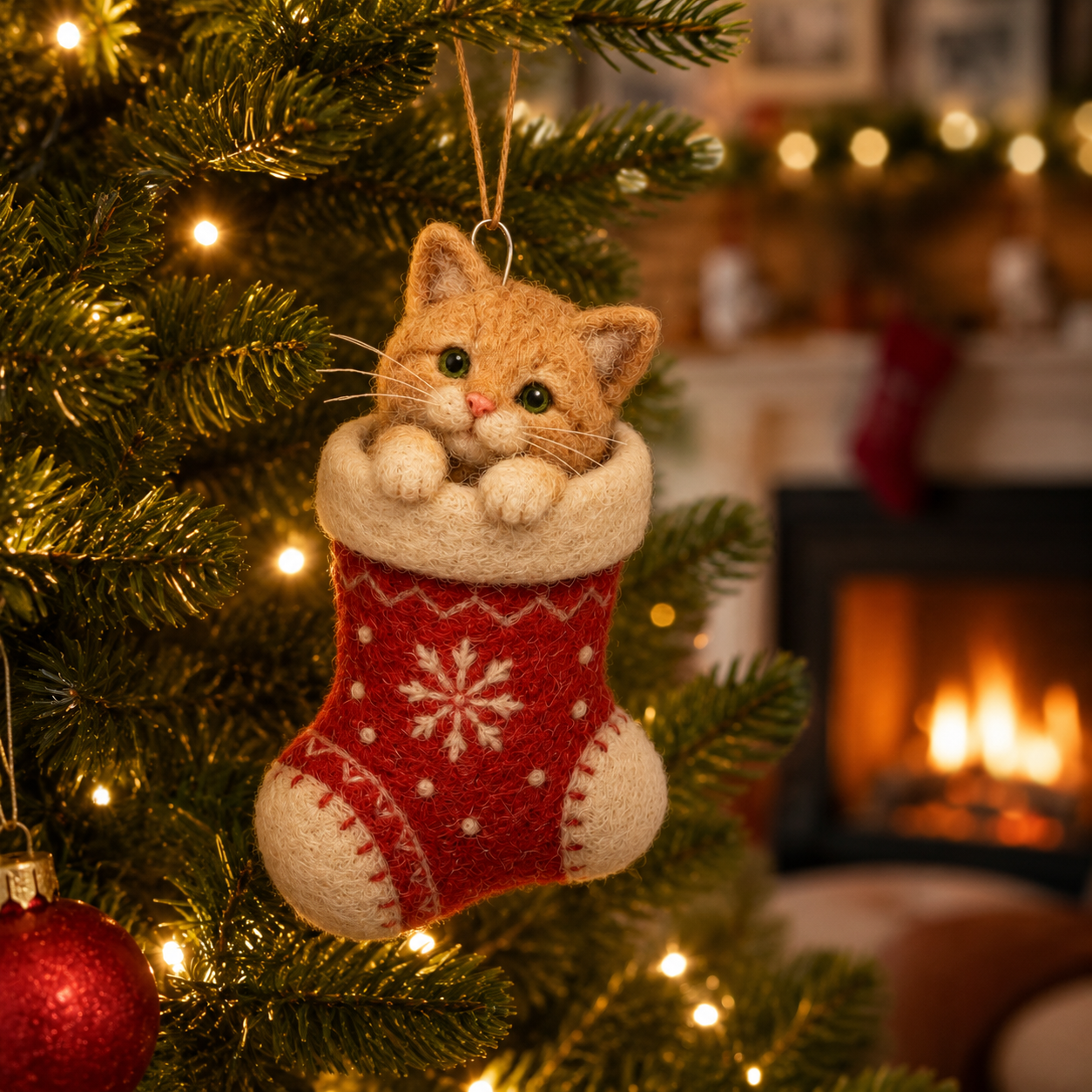 Whimsical Felt Christmas Hanging Ornament Collection