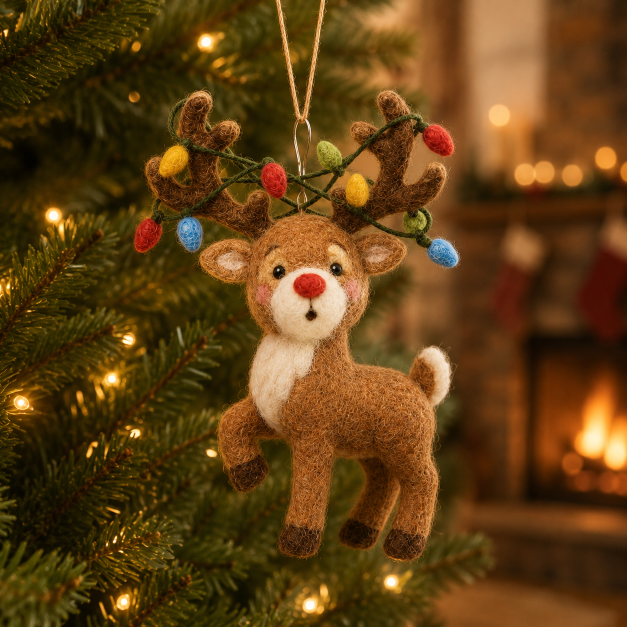 Whimsical Felt Christmas Hanging Ornament Collection