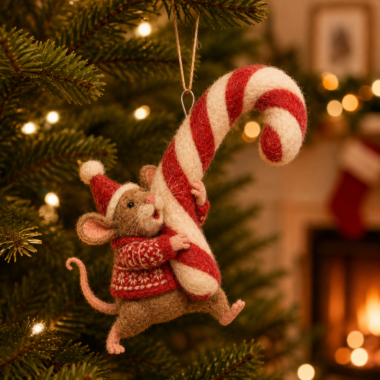 Whimsical Felt Christmas Hanging Ornament Collection