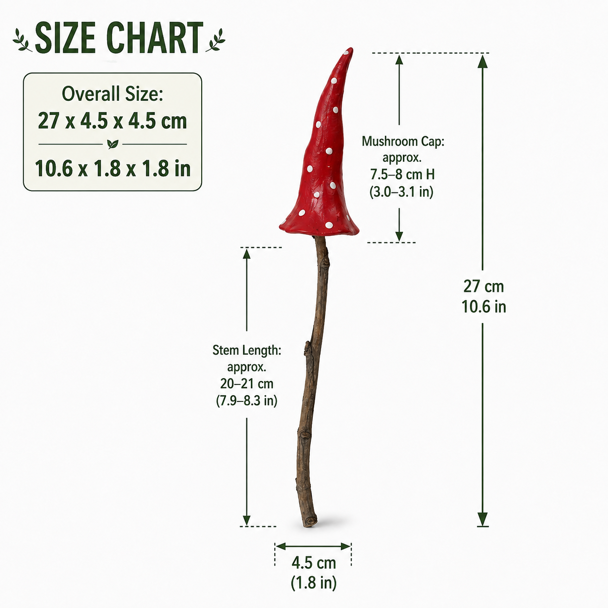 Whimsical Red Mushroom Garden Stake
