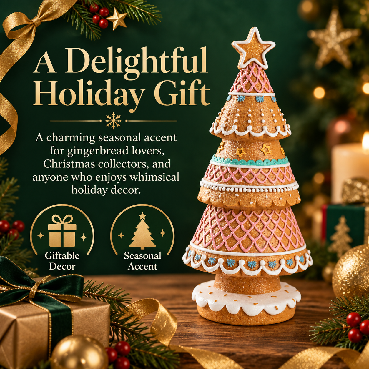 Gingerbread Christmas Tree Figurine