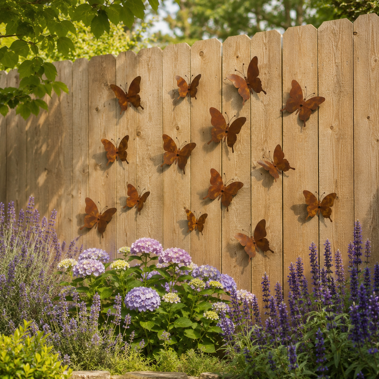 15-Piece Rustic Metal Butterfly Wall Decor Set