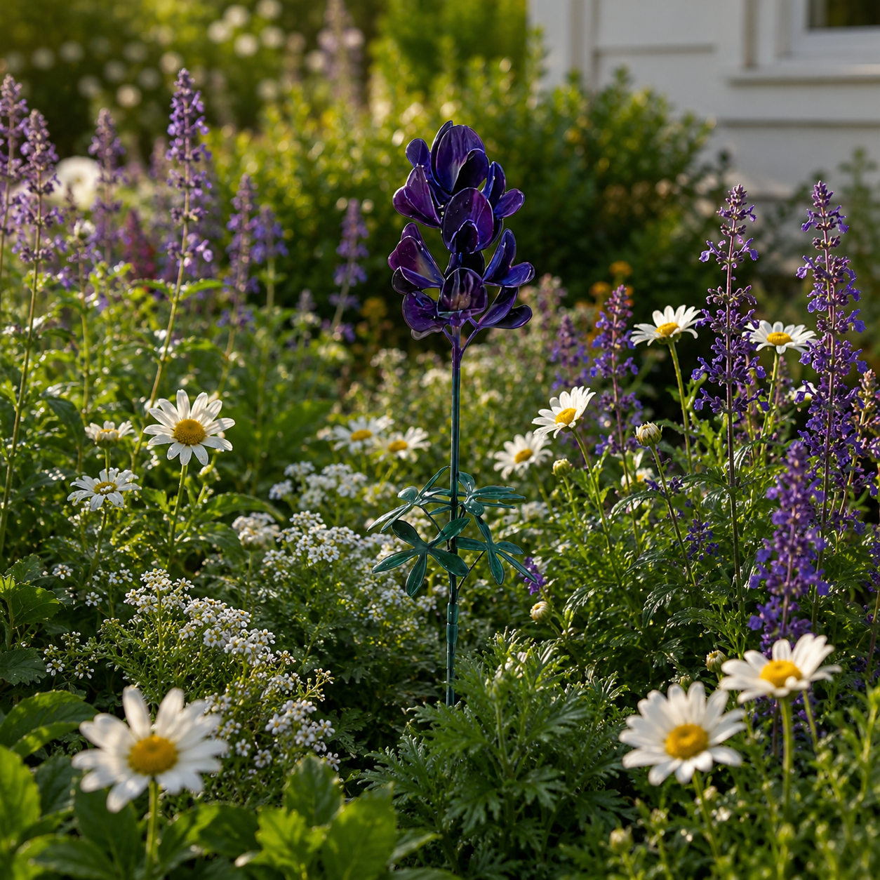 Blue Lupine Metal Garden Stake