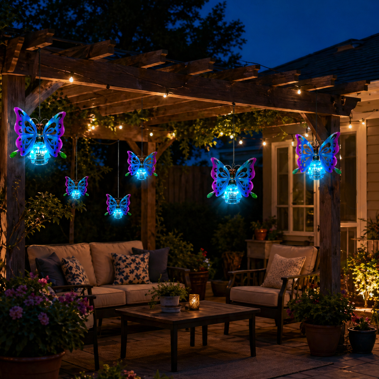 Solar Butterfly Hanging Garden Light