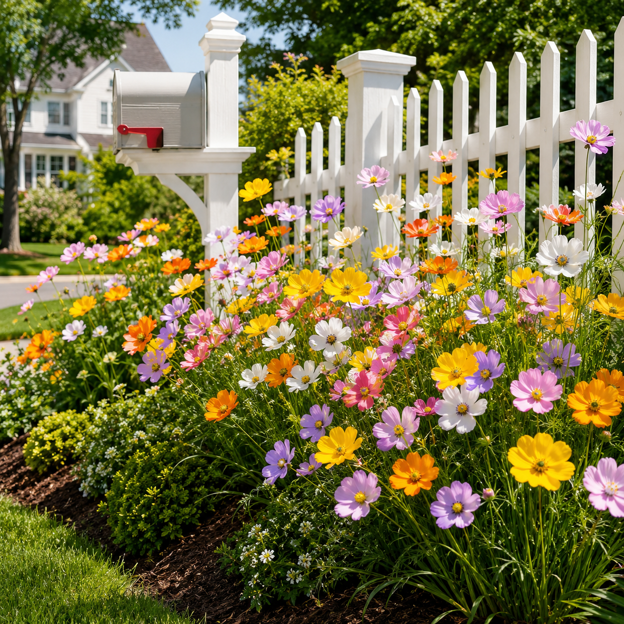 8-Piece Artificial Cosmos Flower Stem Set for Home, Garden & Patio Decor